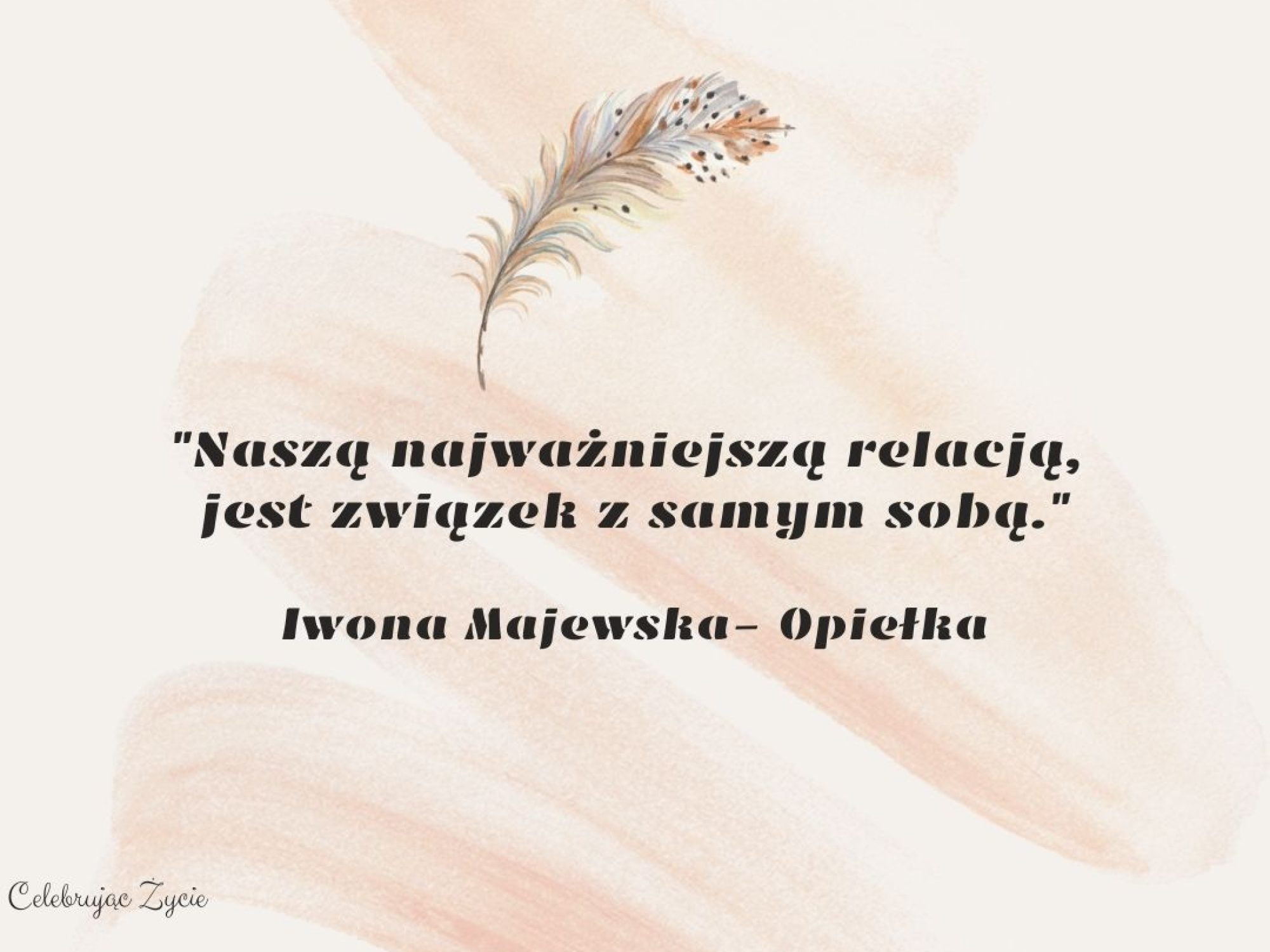 Cream and Peach Feather and Brushstroke Quote Instagram Post Template (2)