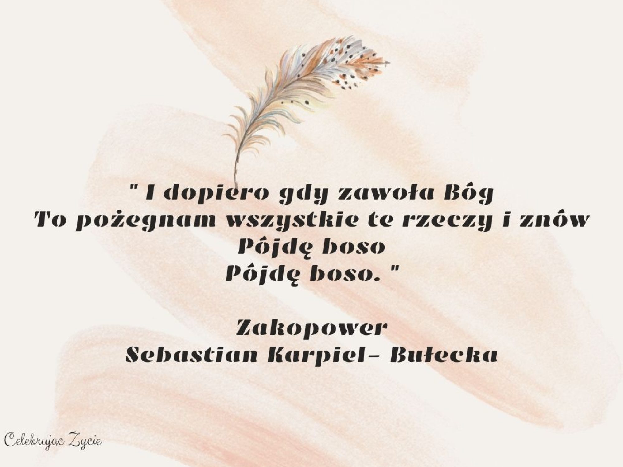 Cream and Peach Feather and Brushstroke Quote Instagram Post Template (3)